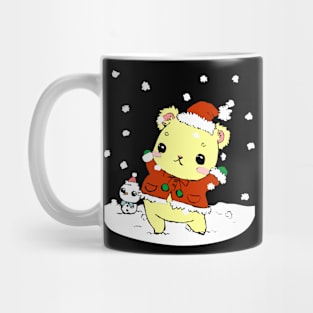 Christmas Teddy At Snow Mug